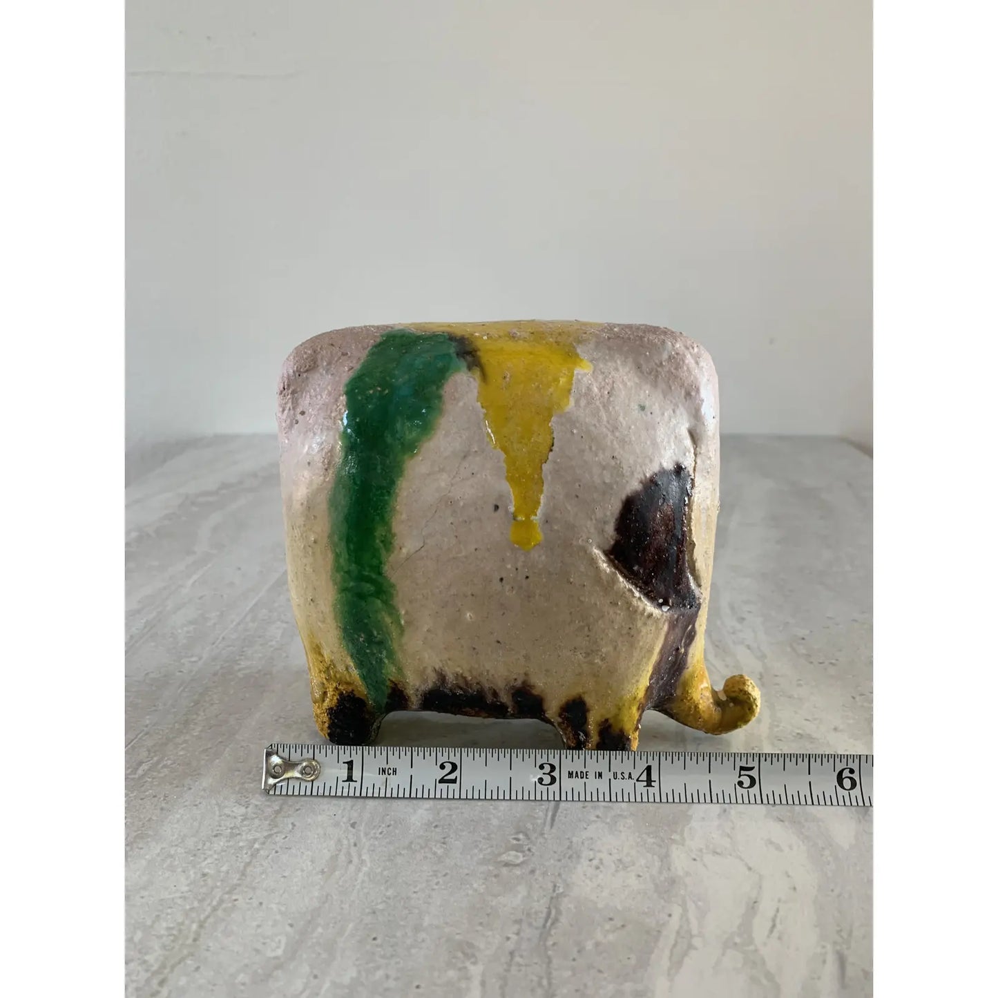 Gli Etruschi Glazed Ceramic Elephant Designed by Ivo De Santis for Bitossi