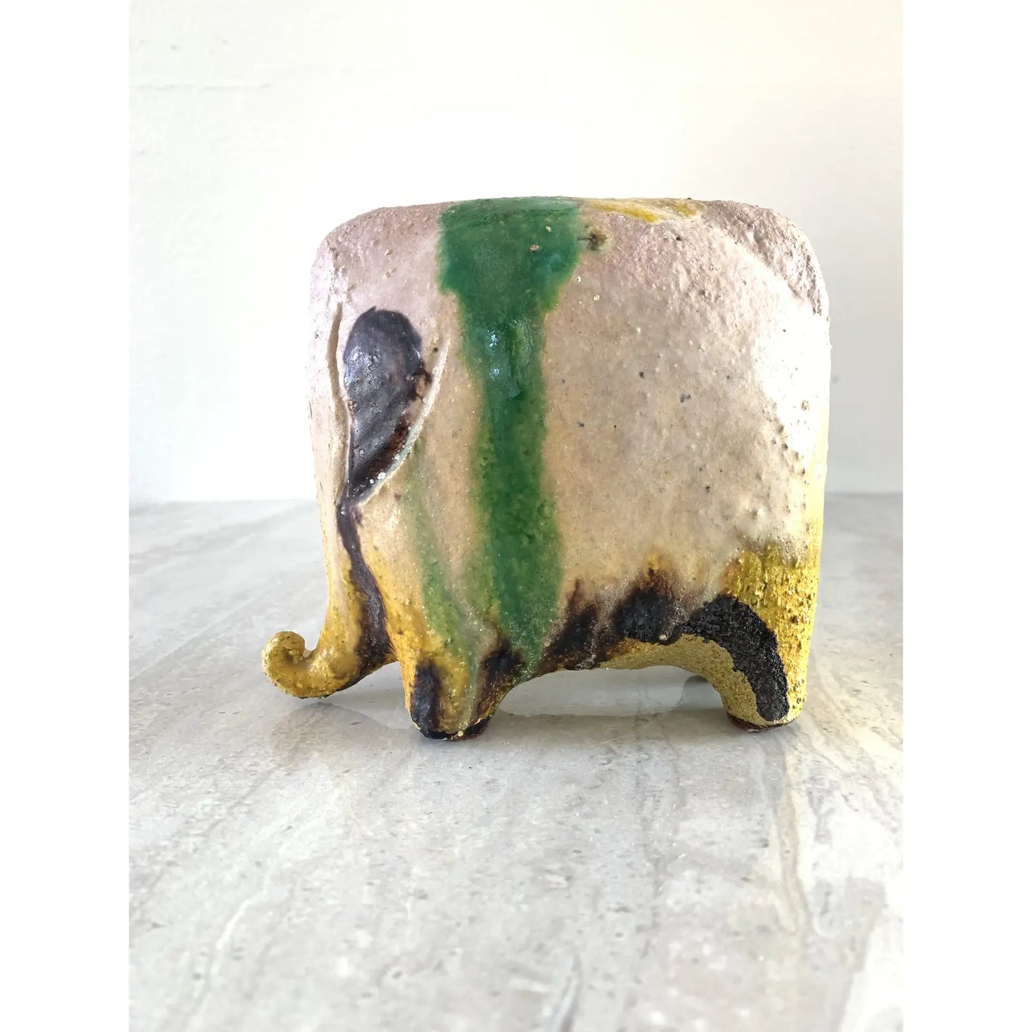 Gli Etruschi Glazed Ceramic Elephant Designed by Ivo De Santis for Bitossi
