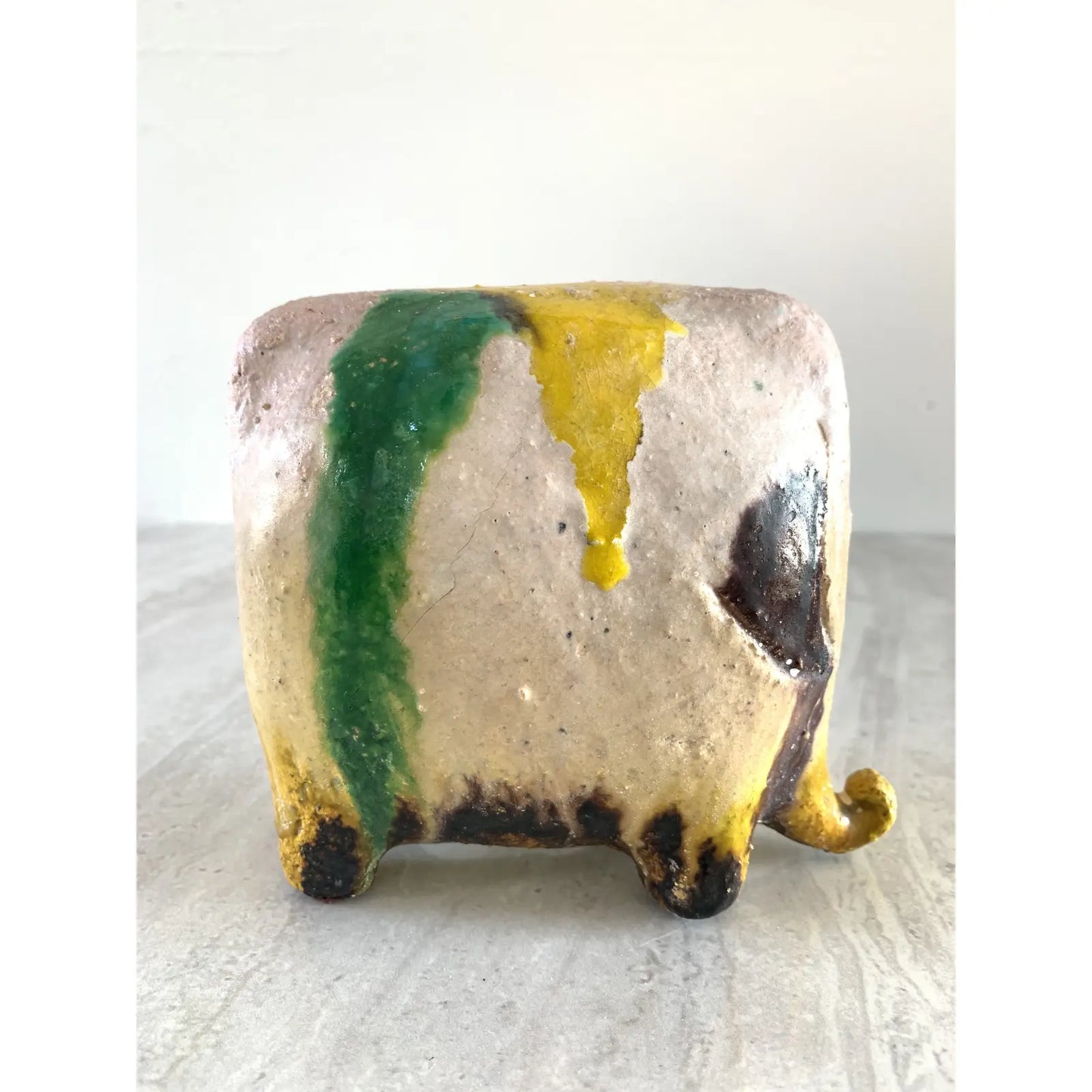 Gli Etruschi Glazed Ceramic Elephant Designed by Ivo De Santis for Bitossi