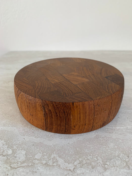 Modern Dansk Round Teak End-Grain Block / Cutting Board