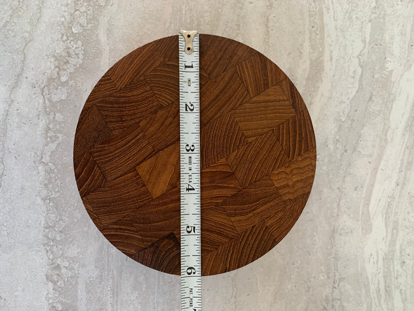 Modern Dansk Round Teak End-Grain Block / Cutting Board