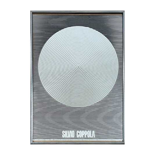 1969 Silvio Coppola Milano Italy Framed Op Art Poster