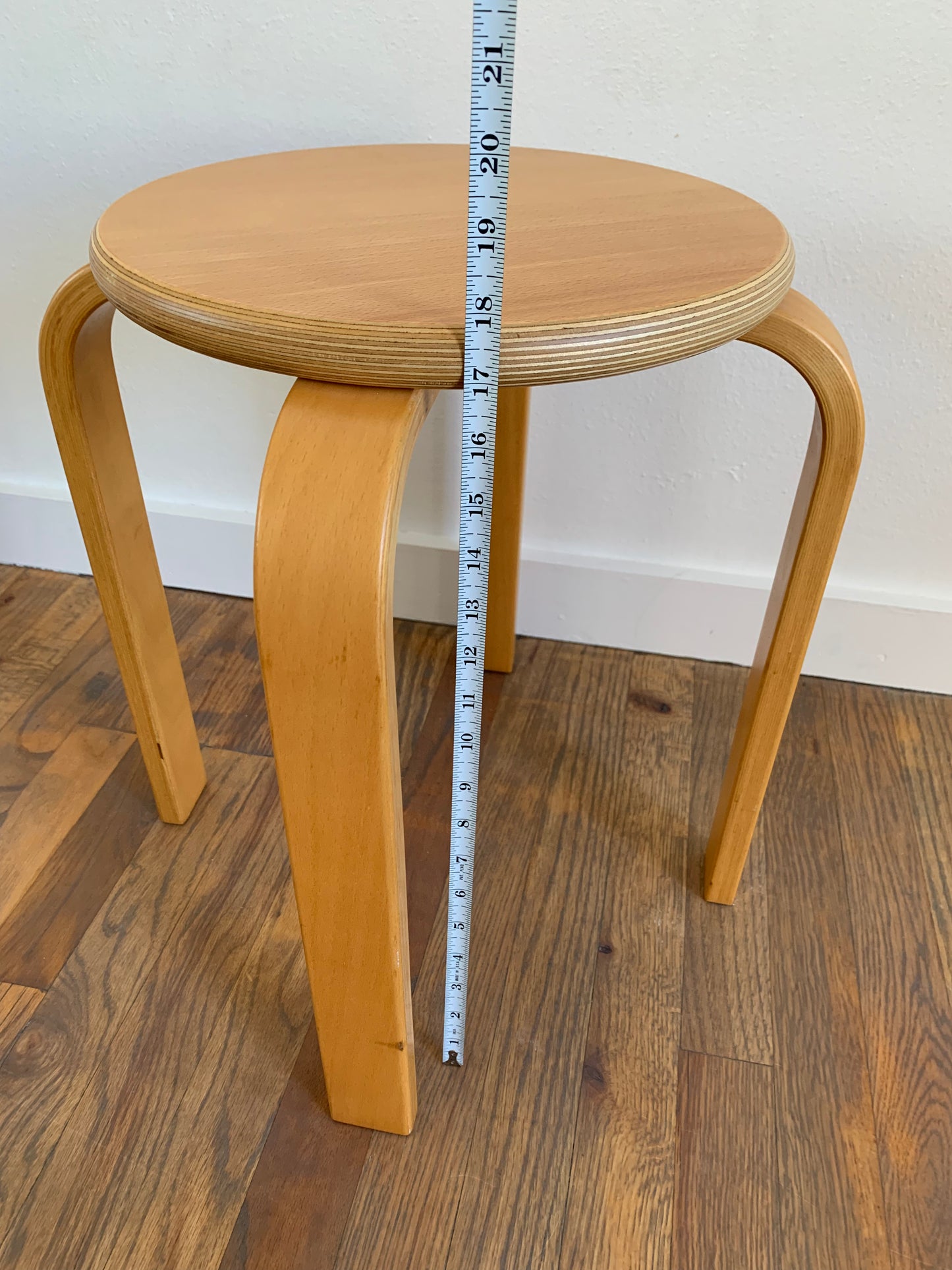 Mid-Century Danish Modern 1970s Bentwood Stool or Plant Stand by Forms Of Denmark