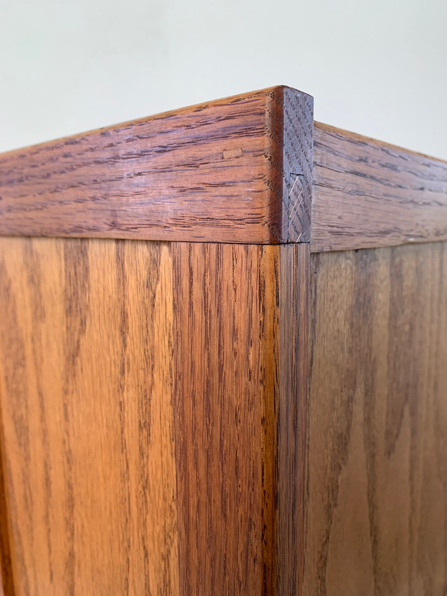 1980s Vintage Square Oak Japanese Style Container