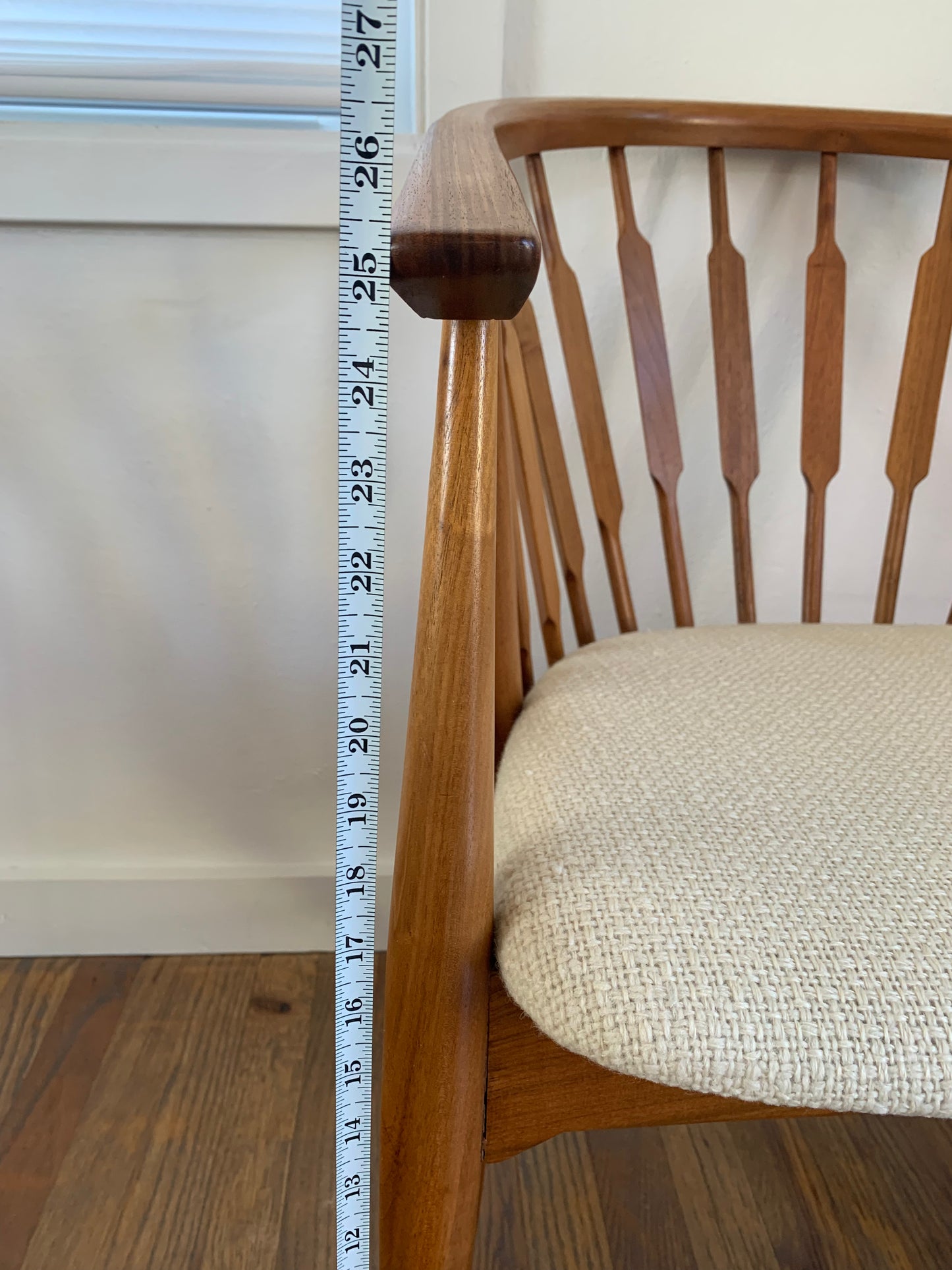 Mid-Century Modern Walnut Spindled Drexel Declaration Captain's Chairs - a Pair