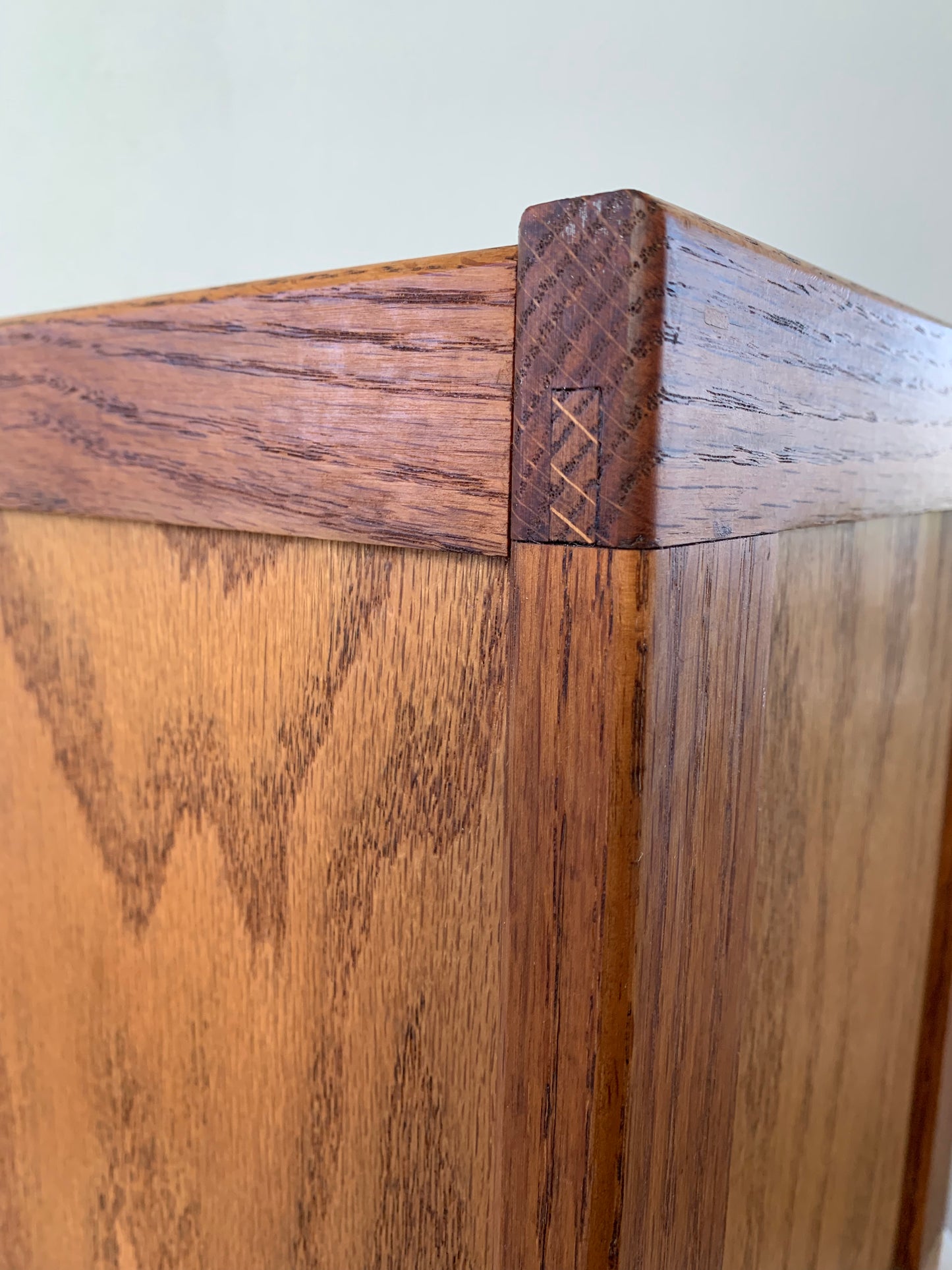 1980s Vintage Square Oak Japanese Style Container