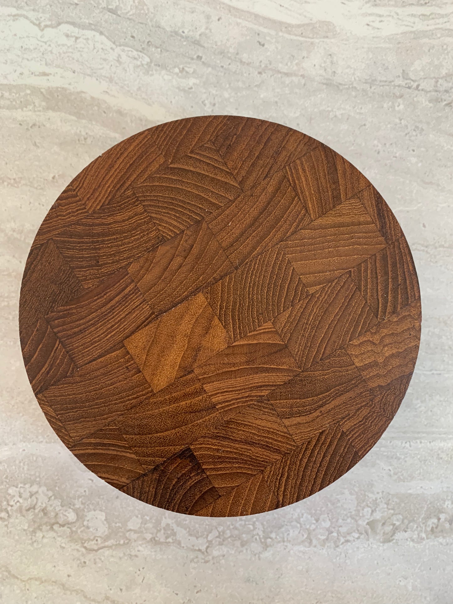 Modern Dansk Round Teak End-Grain Block / Cutting Board