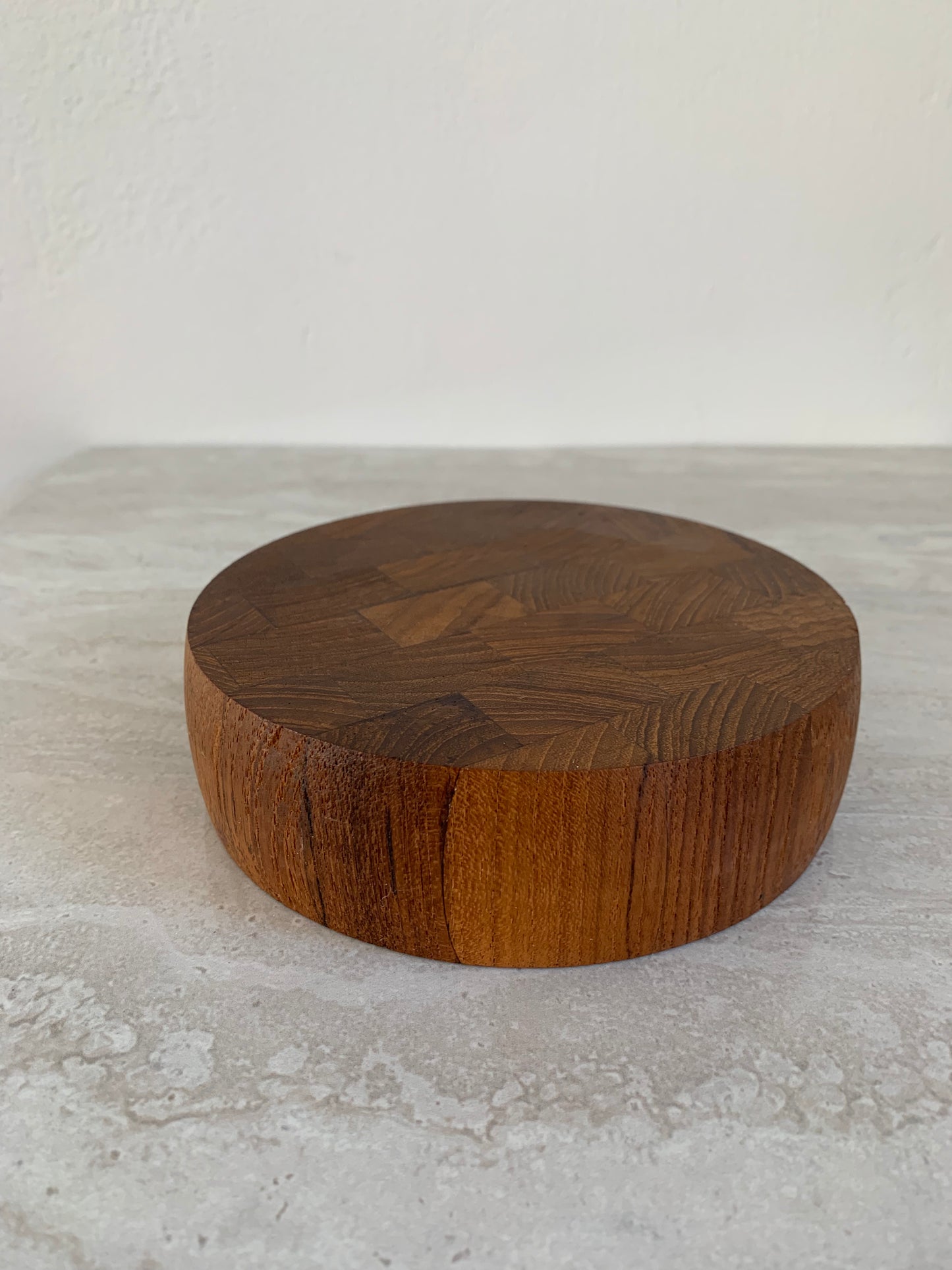 Modern Dansk Round Teak End-Grain Block / Cutting Board