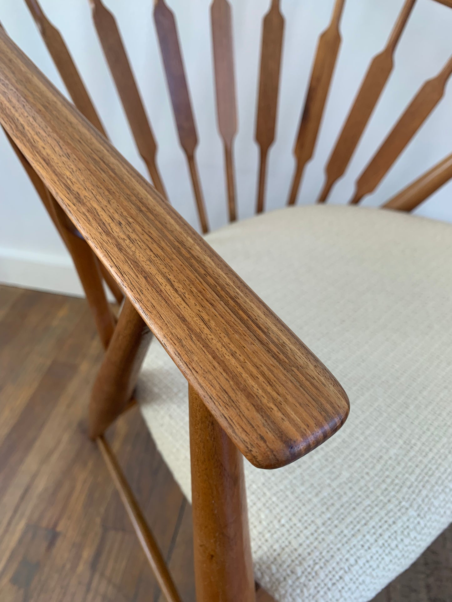 Mid-Century Modern Walnut Spindled Drexel Declaration Captain's Chairs - a Pair