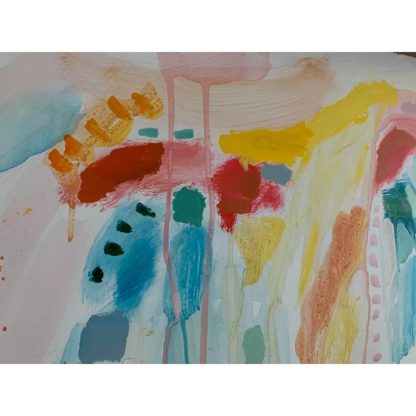 Large Abstract Acrylic Painting on Framed Board