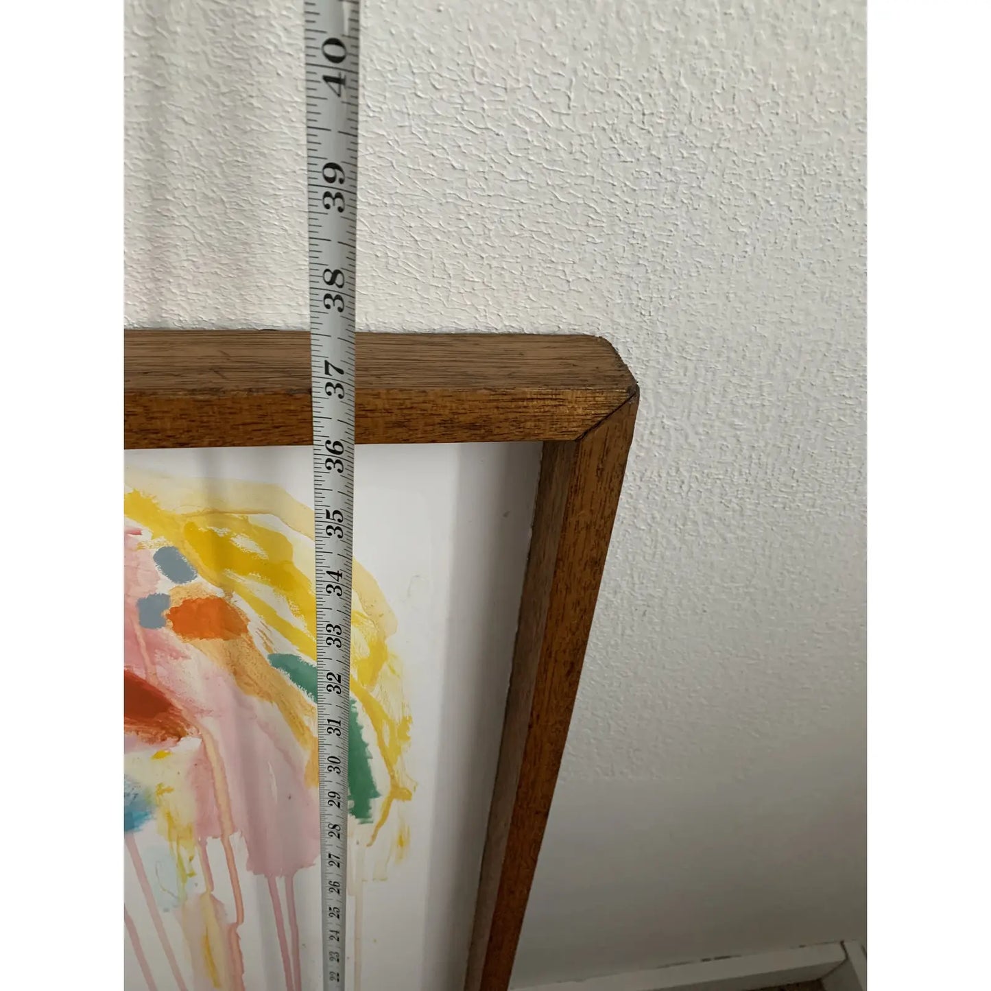 Large Abstract Acrylic Painting on Framed Board