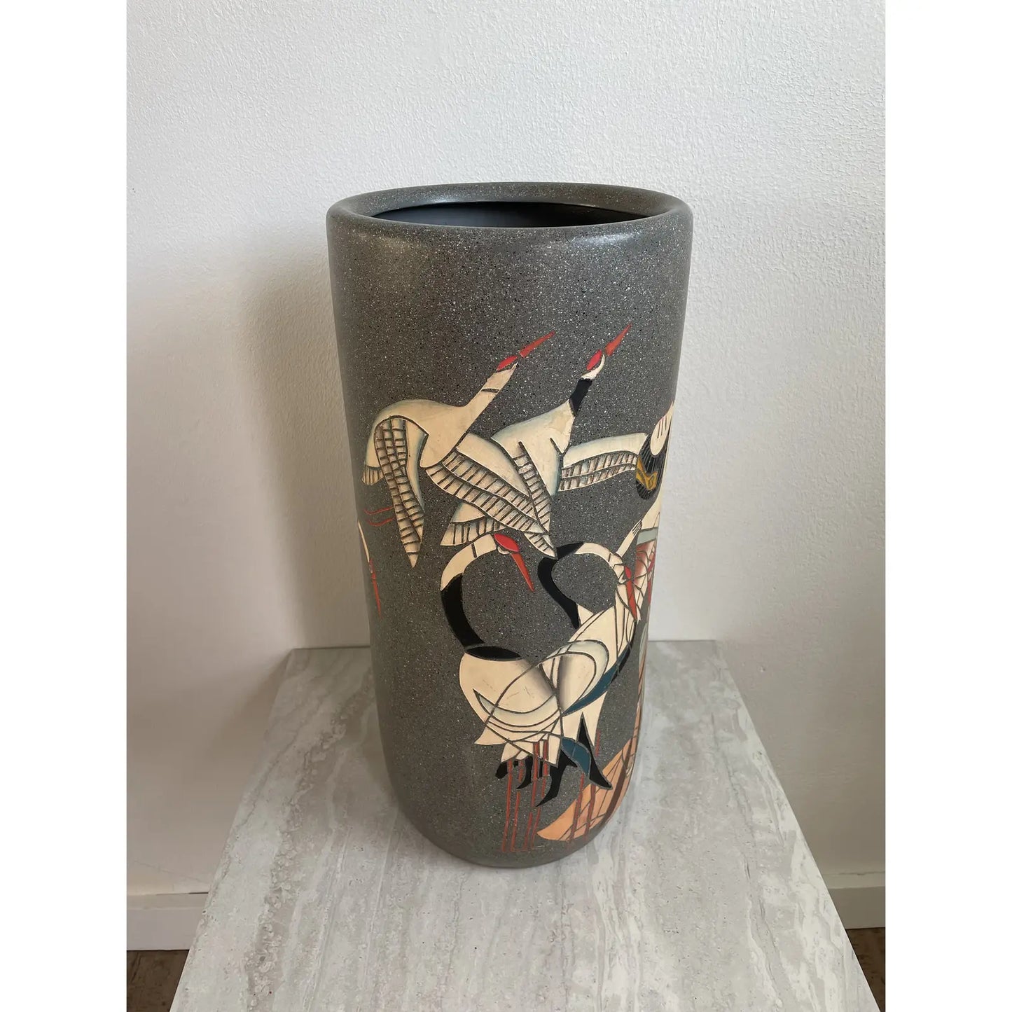 Late 20th Century Art Deco Japanese Motif Umbrella Stand