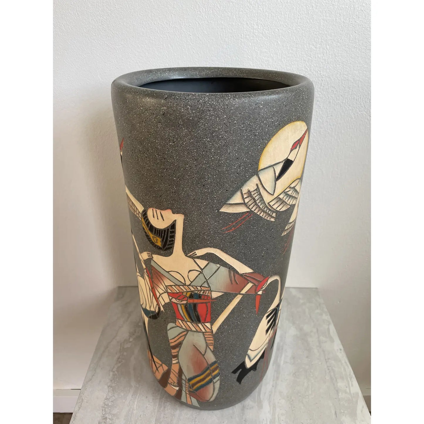 Late 20th Century Art Deco Japanese Motif Umbrella Stand