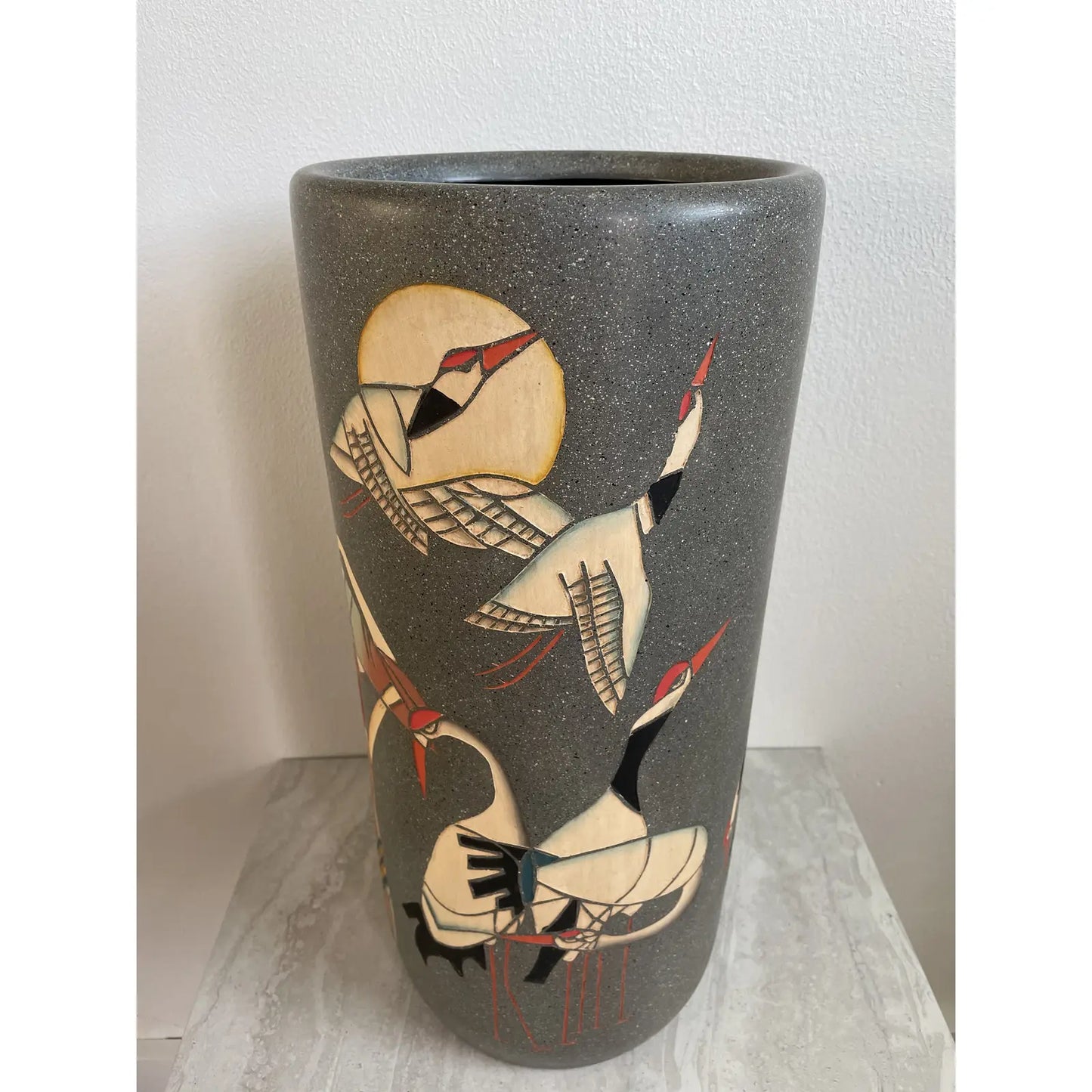 Late 20th Century Art Deco Japanese Motif Umbrella Stand