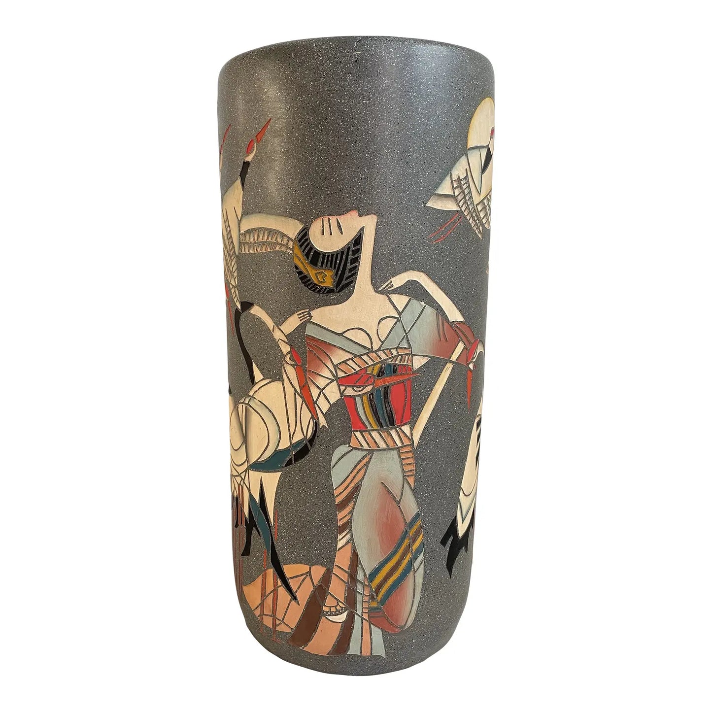 Late 20th Century Art Deco Japanese Motif Umbrella Stand