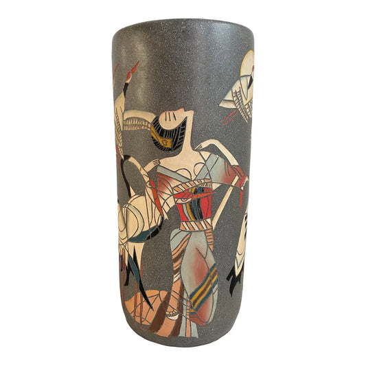 Late 20th Century Art Deco Japanese Motif Umbrella Stand