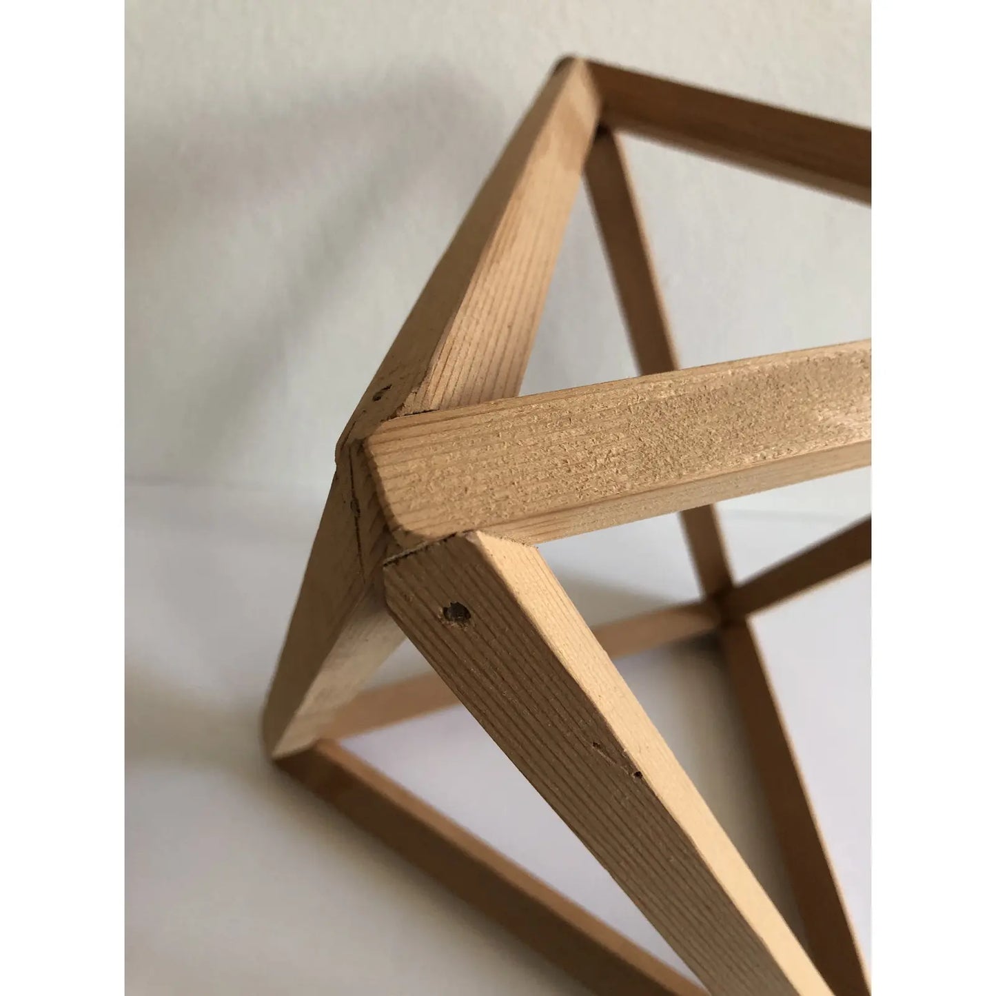 Handcrafted Wood Geometric Form Sculptures - a Pair