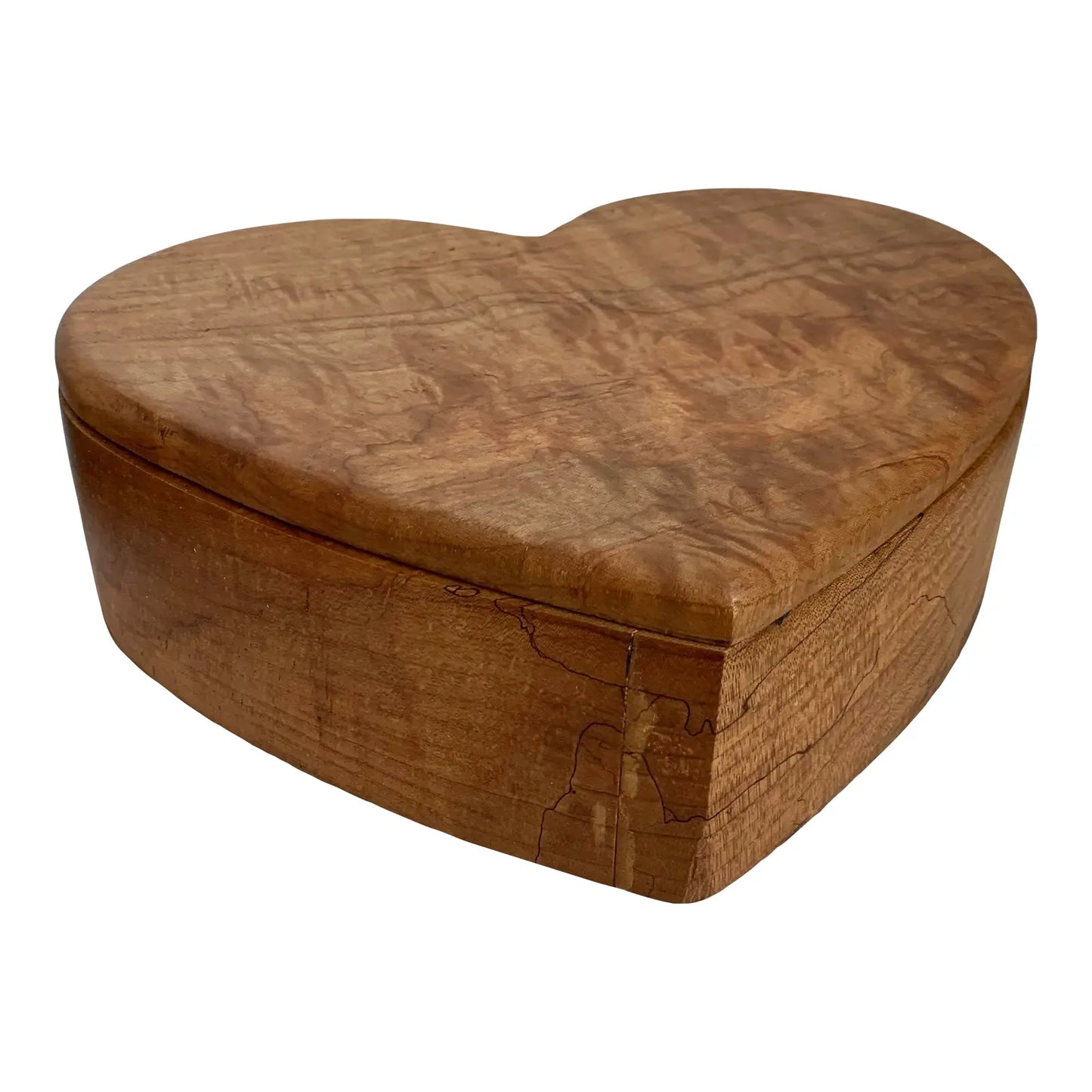 Handcrafted Exotic Wood Heart Shaped Box