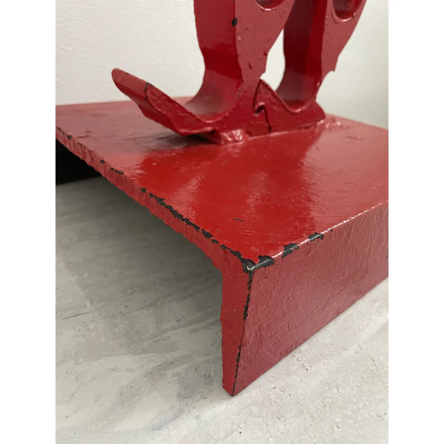 Postmodern Industral Red Metal Art Sculpture