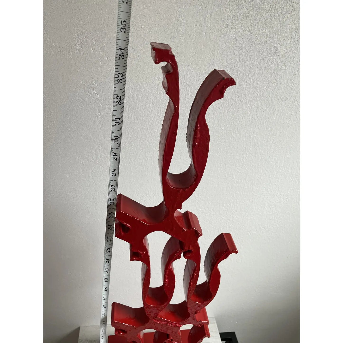 Postmodern Industral Red Metal Art Sculpture