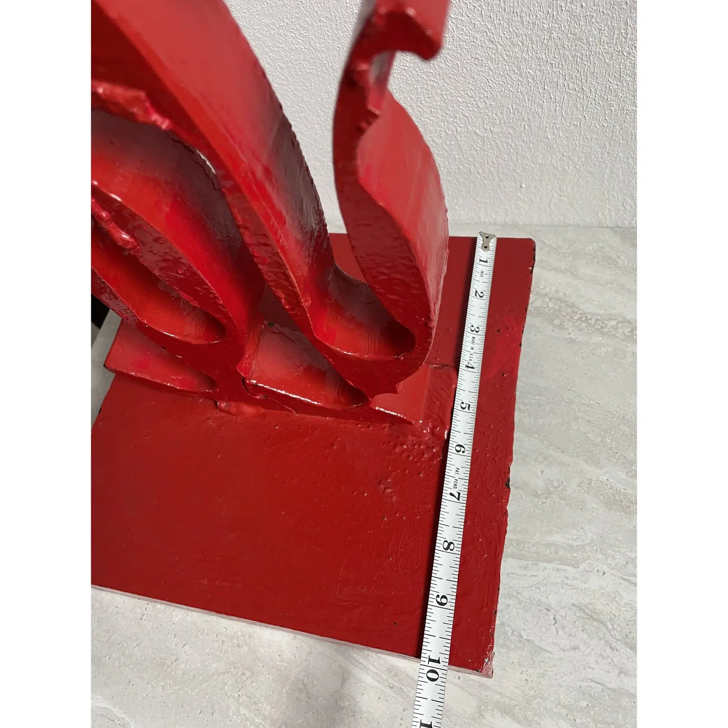 Postmodern Industral Red Metal Art Sculpture
