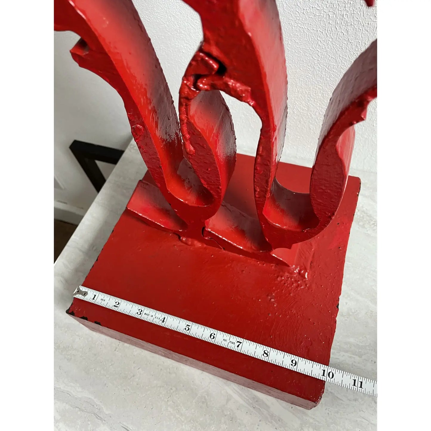 Postmodern Industral Red Metal Art Sculpture