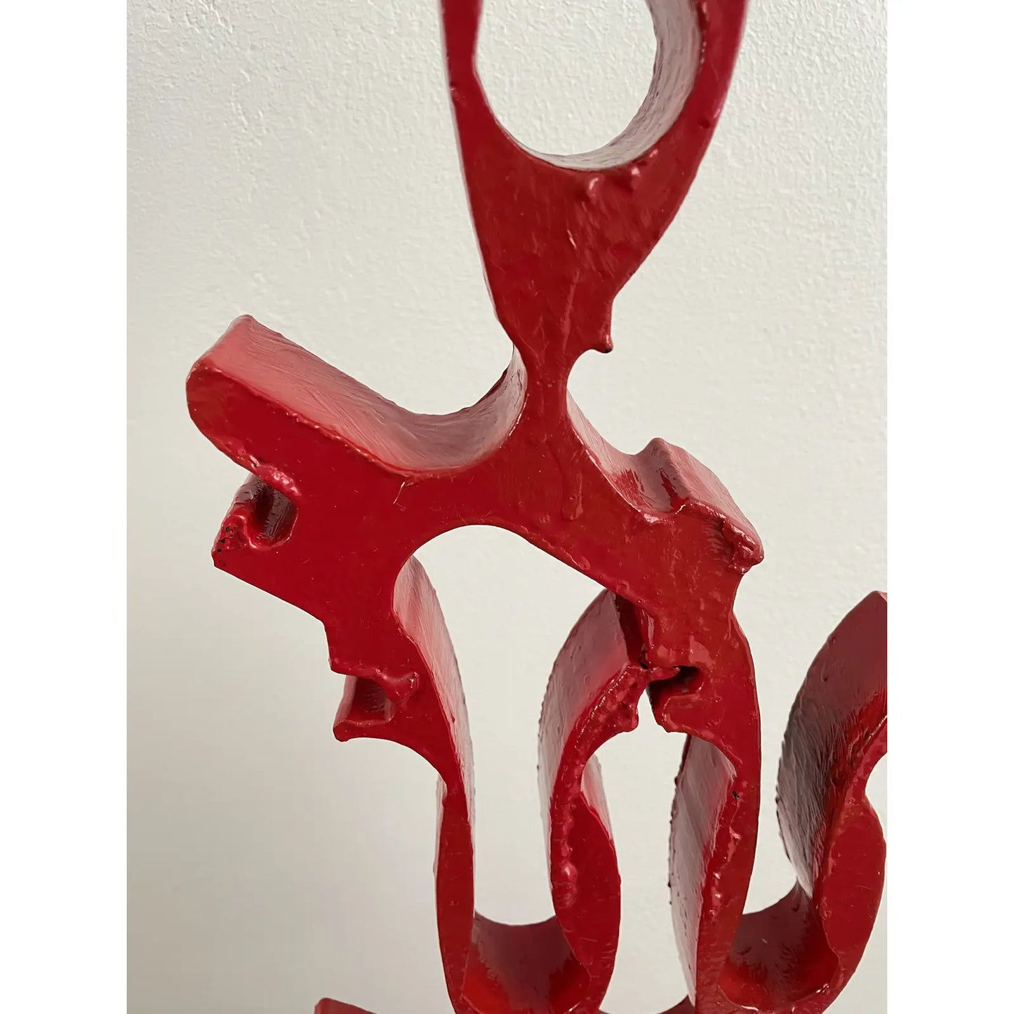 Postmodern Industral Red Metal Art Sculpture