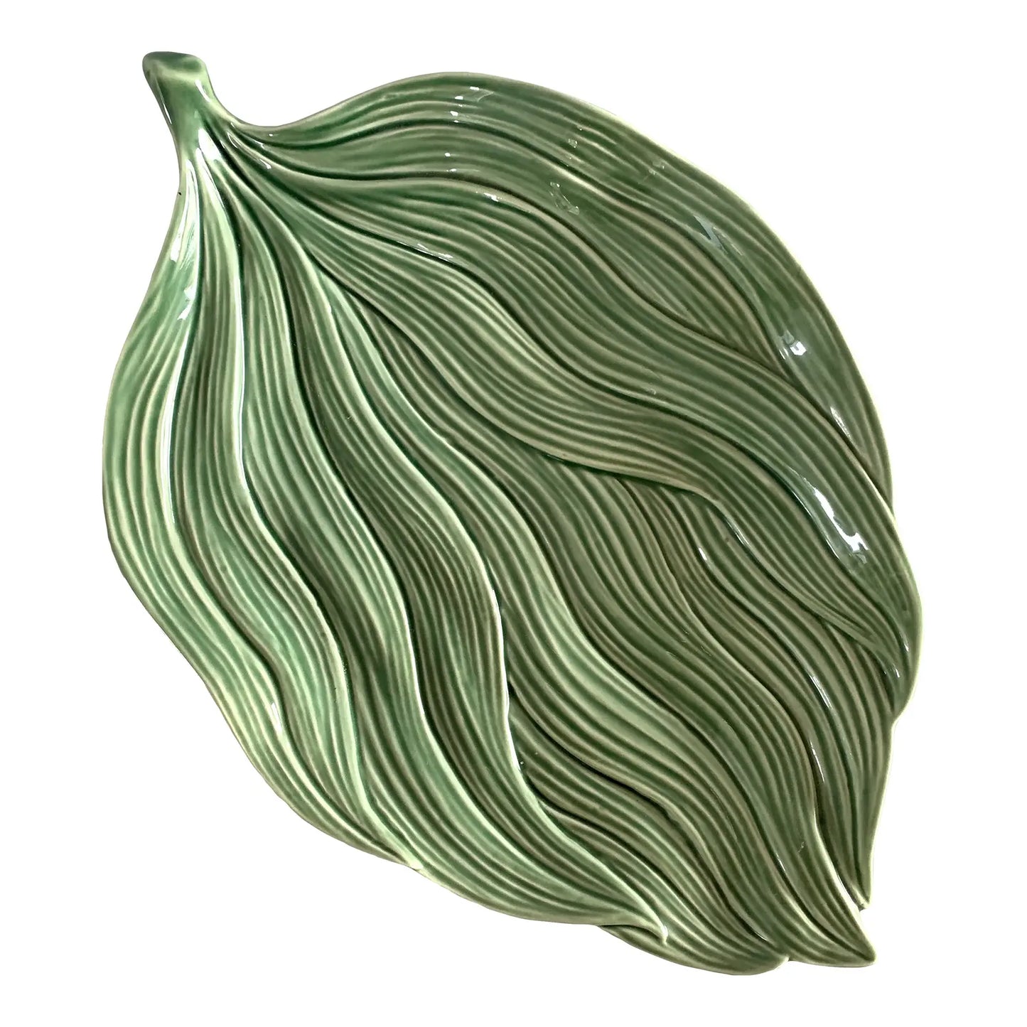 Vintage Bordallo Pinheiro Portugal Ceramic Leaf Plate Platter