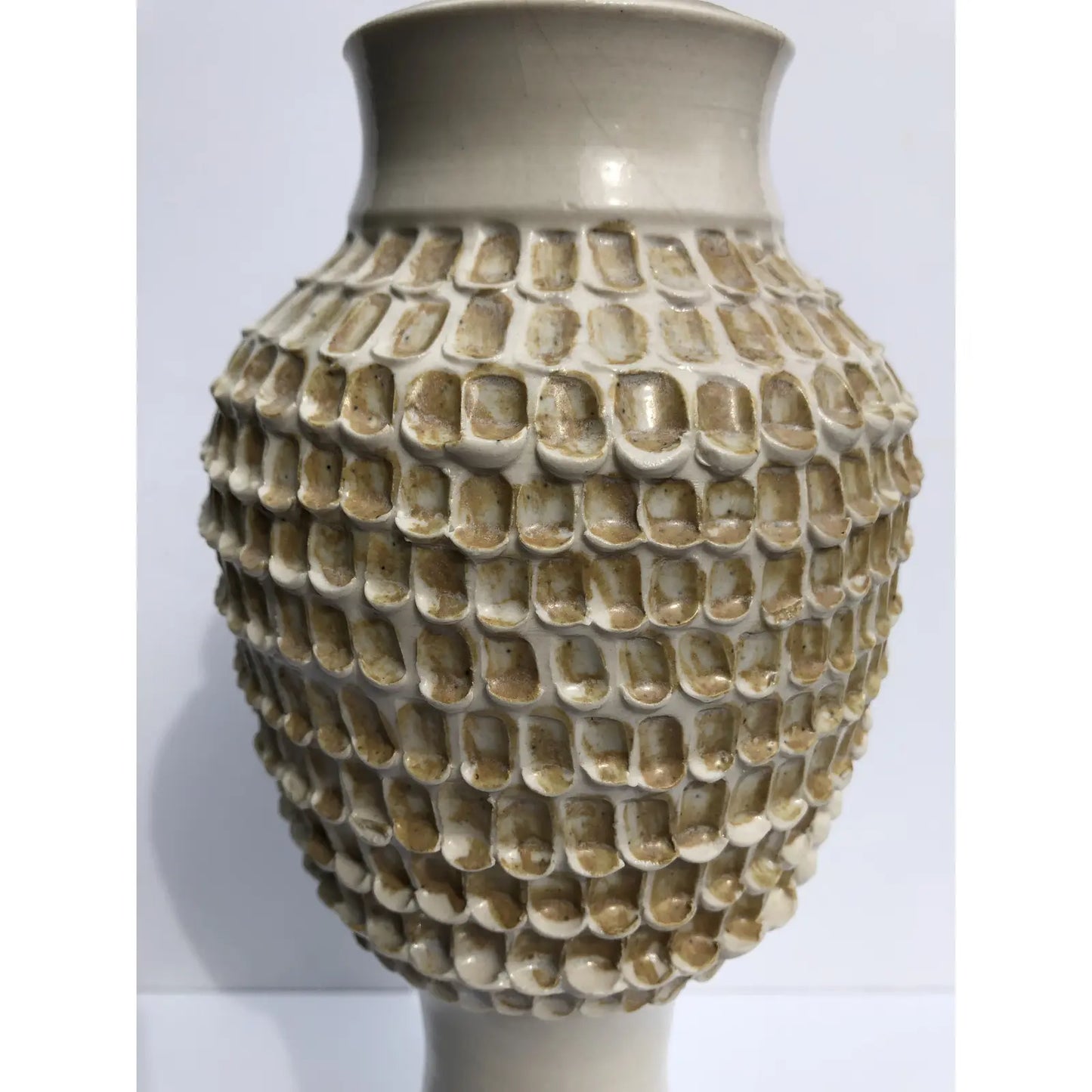 Mid 20th Century Boho Ceramic Artist Made Sculptural Vase