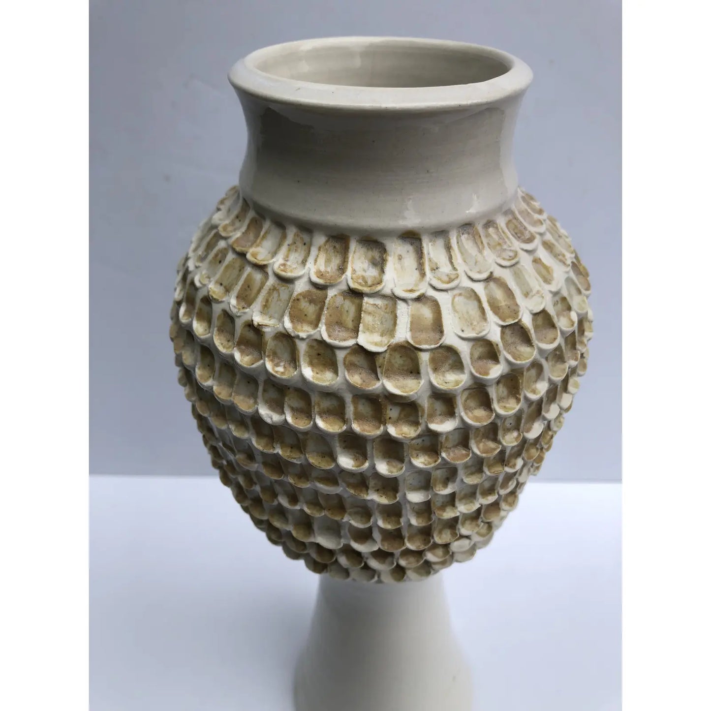 Mid 20th Century Boho Ceramic Artist Made Sculptural Vase