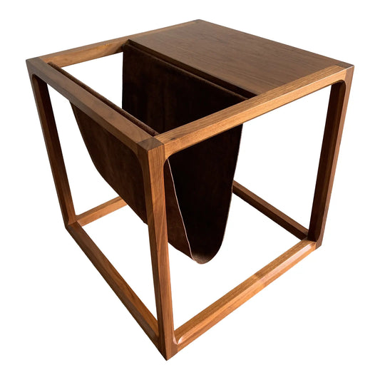Mid 20th Century Danish Cube Magazine Rack Side Table by Kai Kristiansen