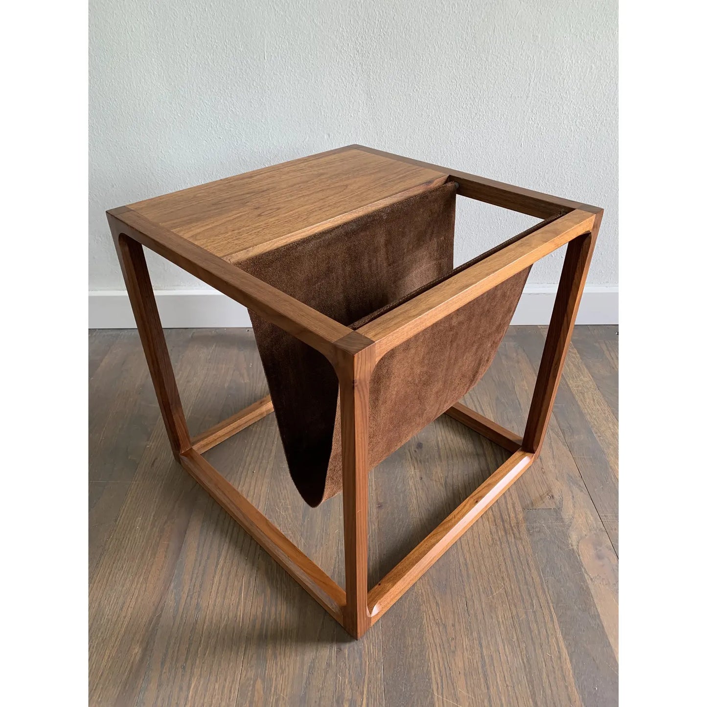 Mid 20th Century Danish Cube Magazine Rack Side Table by Kai Kristiansen