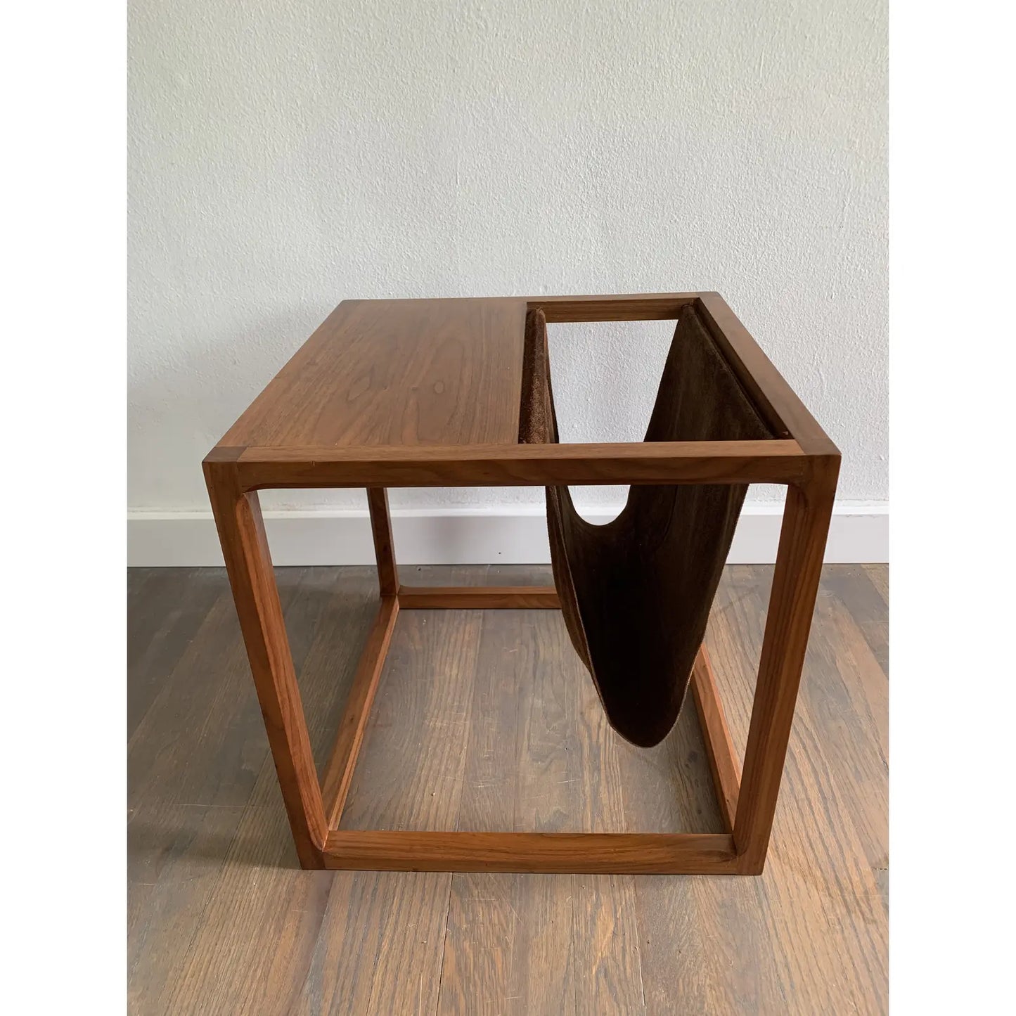 Mid 20th Century Danish Cube Magazine Rack Side Table by Kai Kristiansen