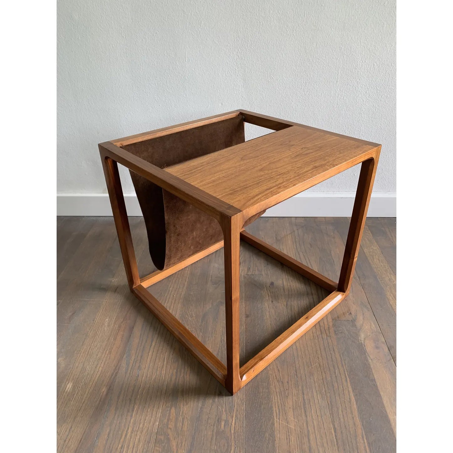 Mid 20th Century Danish Cube Magazine Rack Side Table by Kai Kristiansen