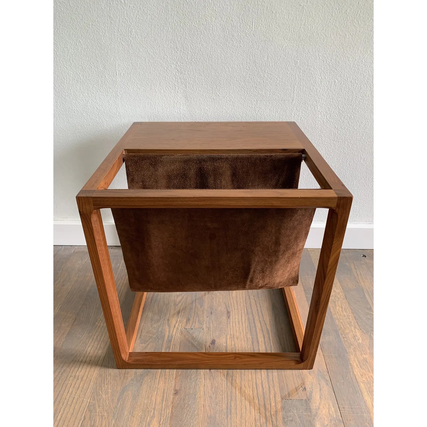 Mid 20th Century Danish Cube Magazine Rack Side Table by Kai Kristiansen