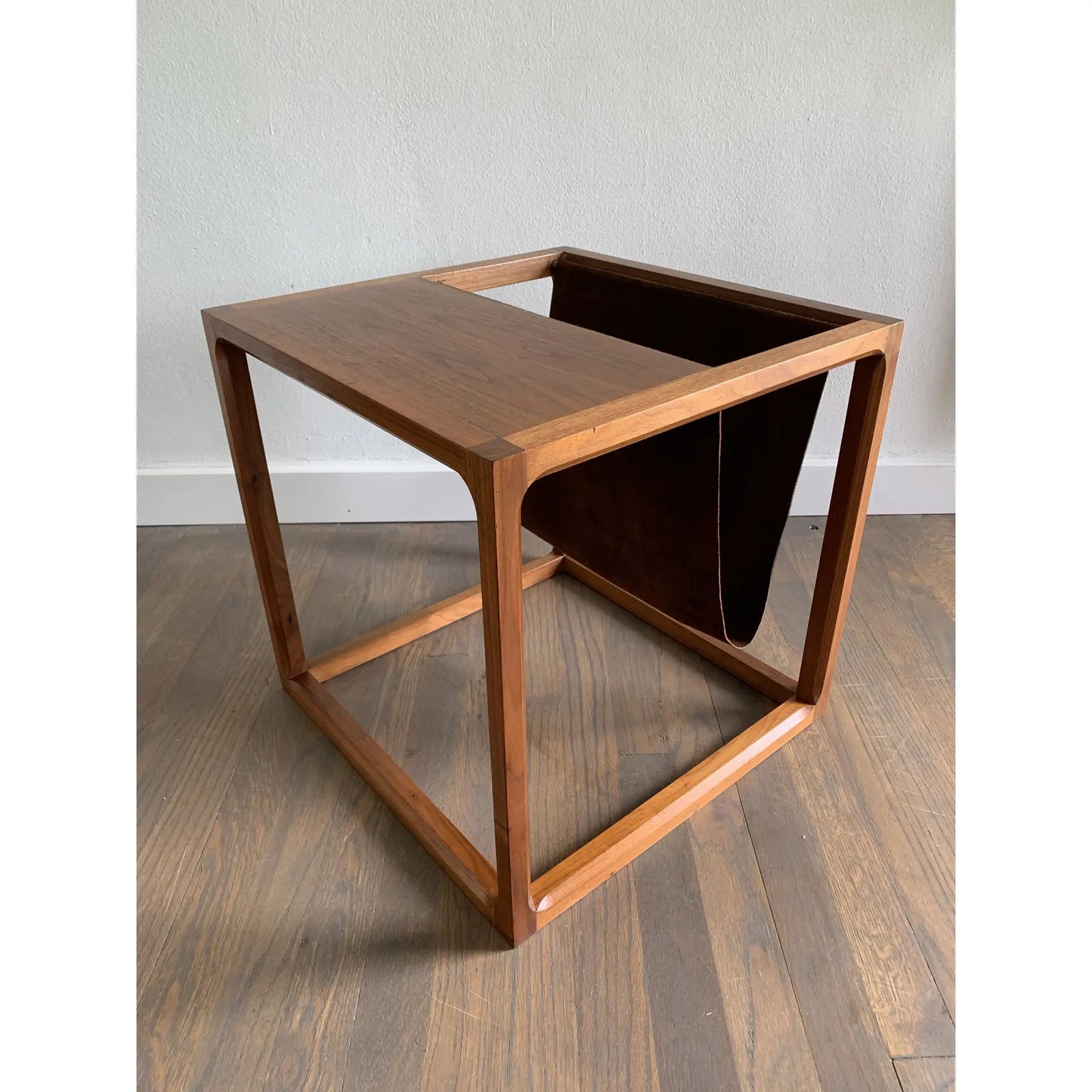 Mid 20th Century Danish Cube Magazine Rack Side Table by Kai Kristiansen