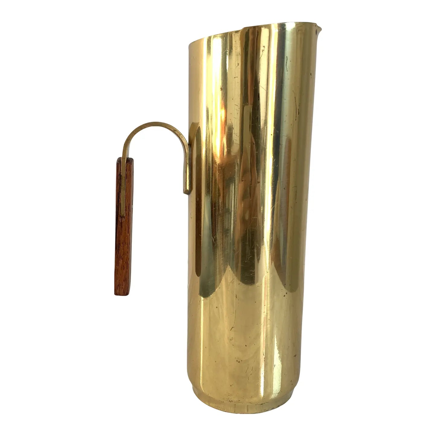 Mid 20th Century Italian Brass Pitcher With Rosewood Handle