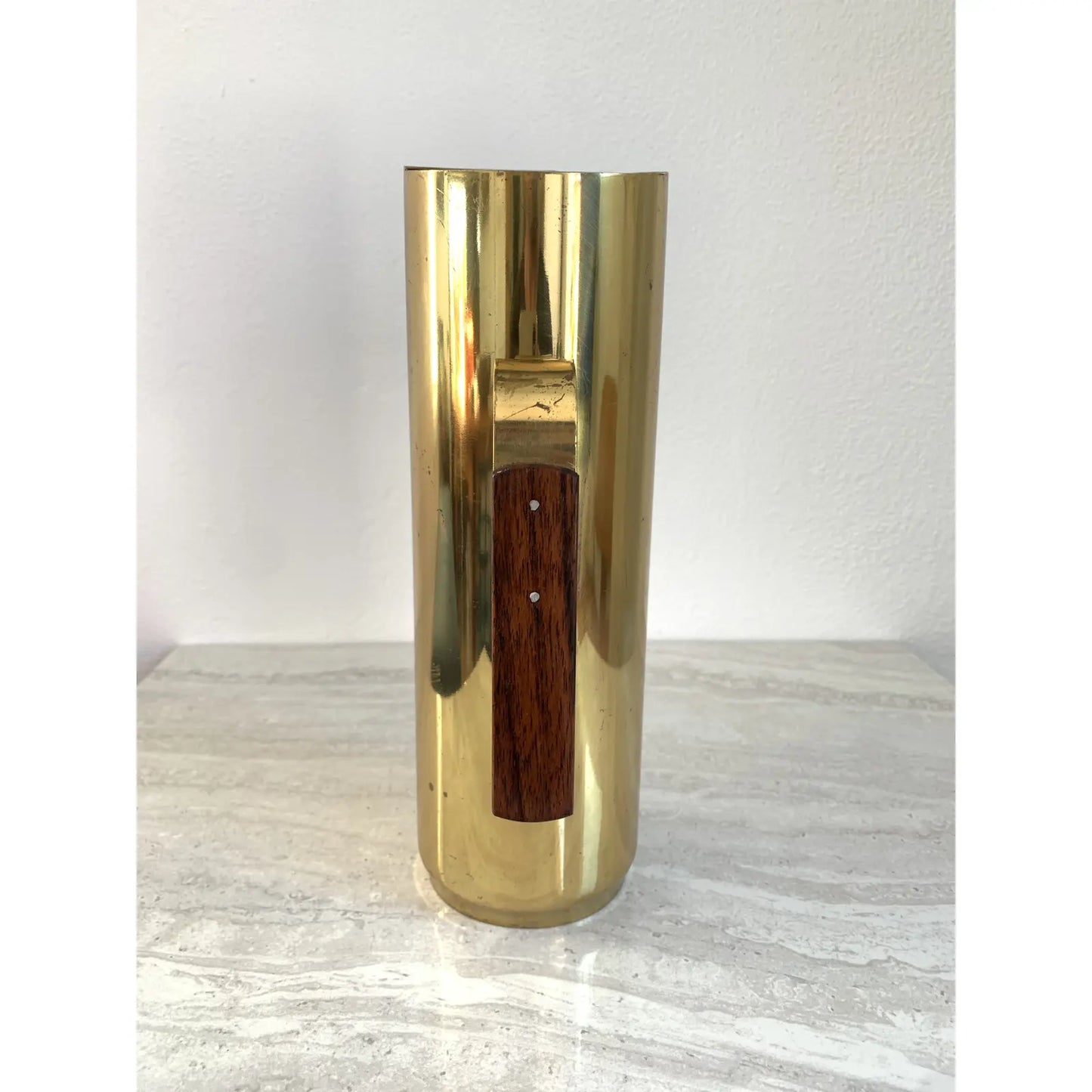 Mid 20th Century Italian Brass Pitcher With Rosewood Handle