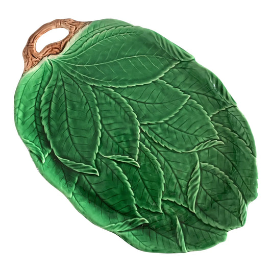 Majolica Leaf Platter Made in Japan