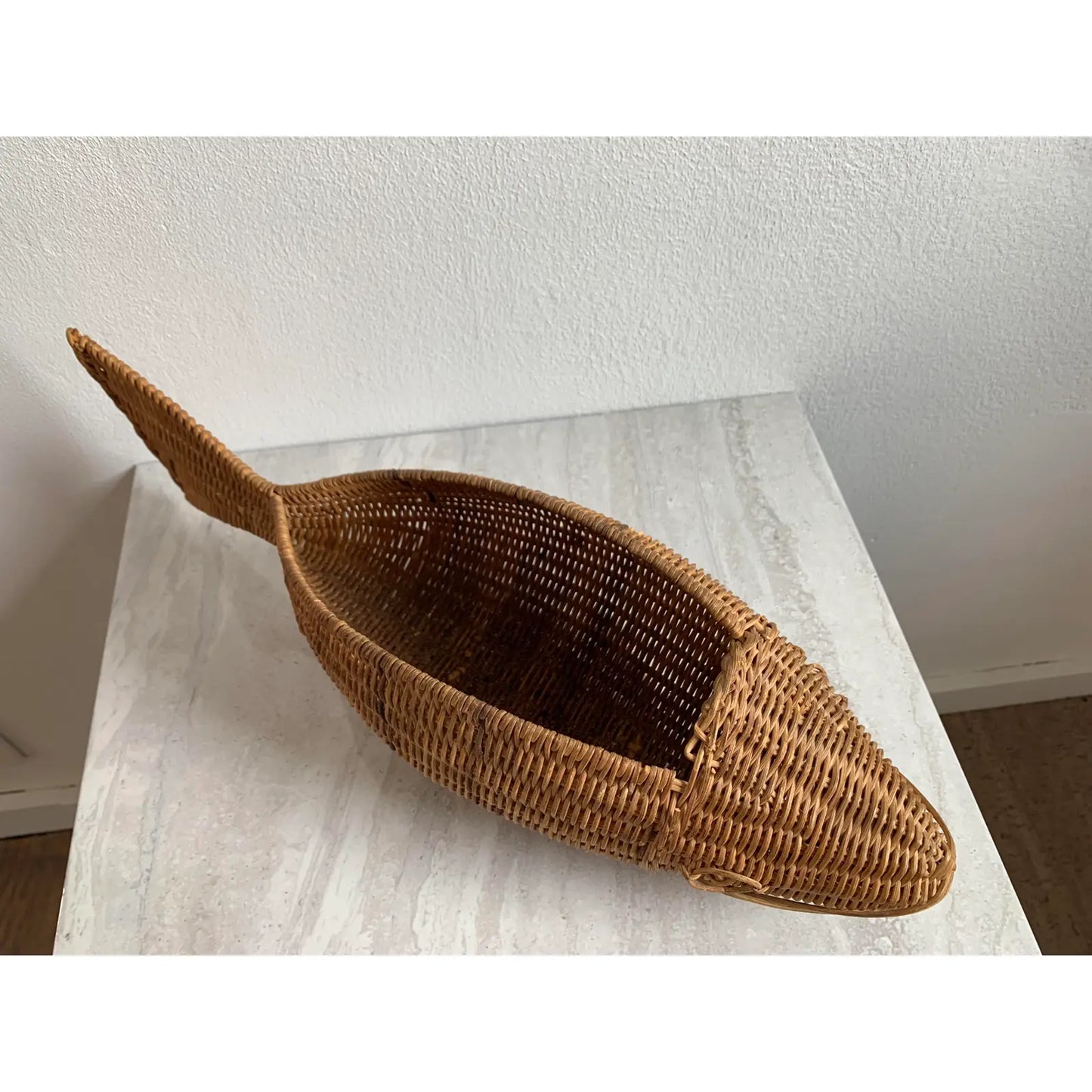 Mid 20th Century Mid-Century Wicker Fish Basket
