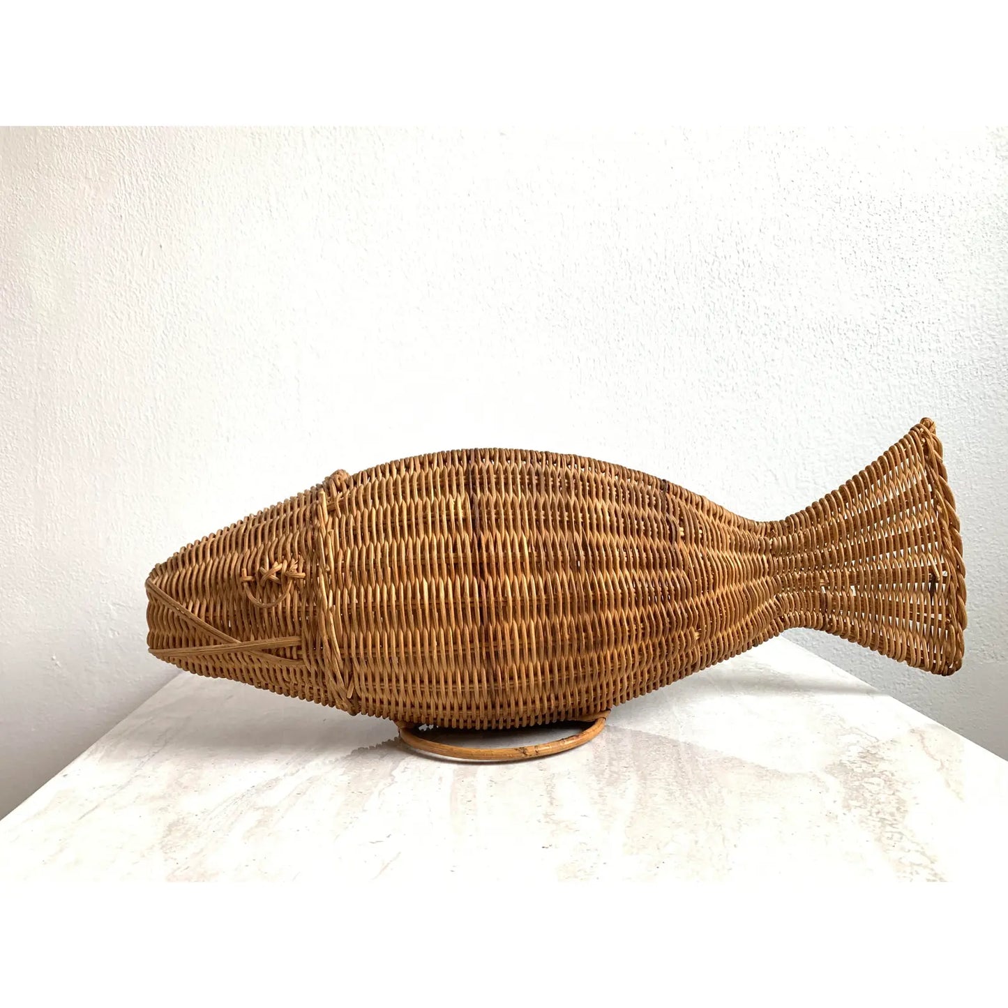 Mid 20th Century Mid-Century Wicker Fish Basket
