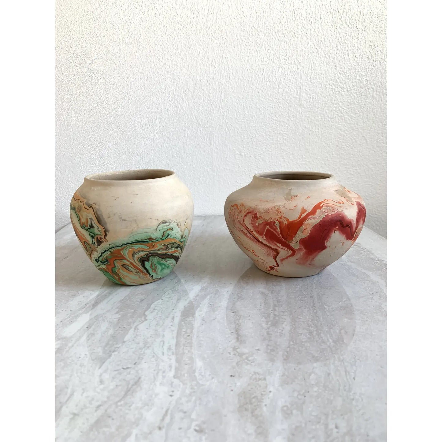 Mid 20th Century Nemadji Pottery Vases- a Pair