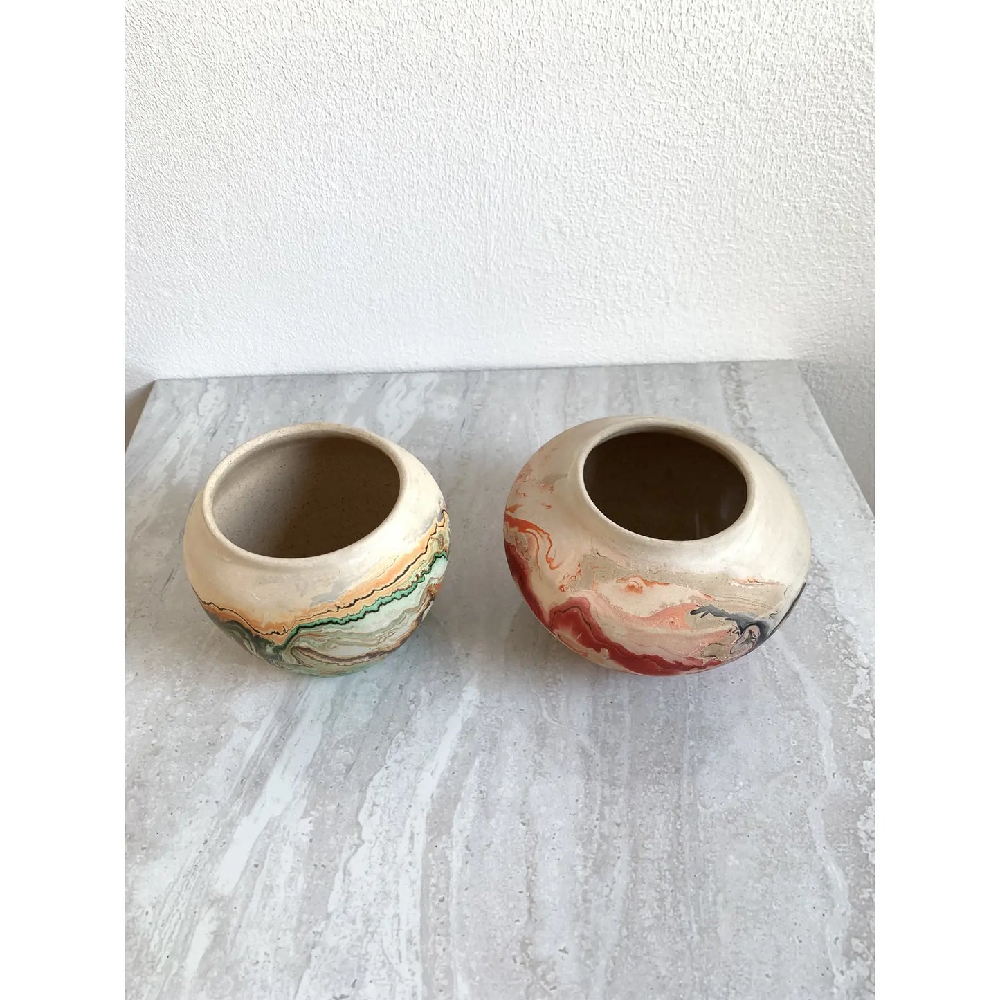 Mid 20th Century Nemadji Pottery Vases- a Pair