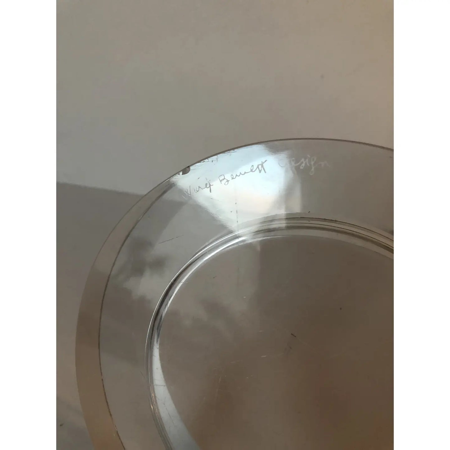 Mid 20th Century Signed Ward Bennett Design Art Glass Bowl