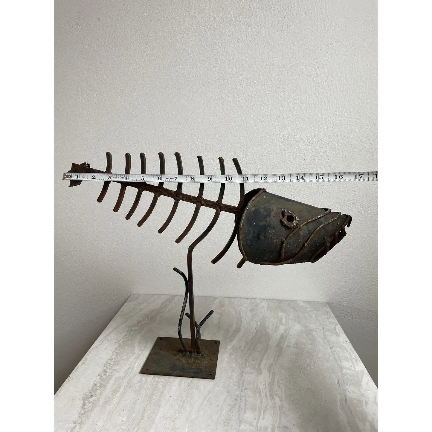 Mid-Century Brutalist Metal Fishbone Sculpture