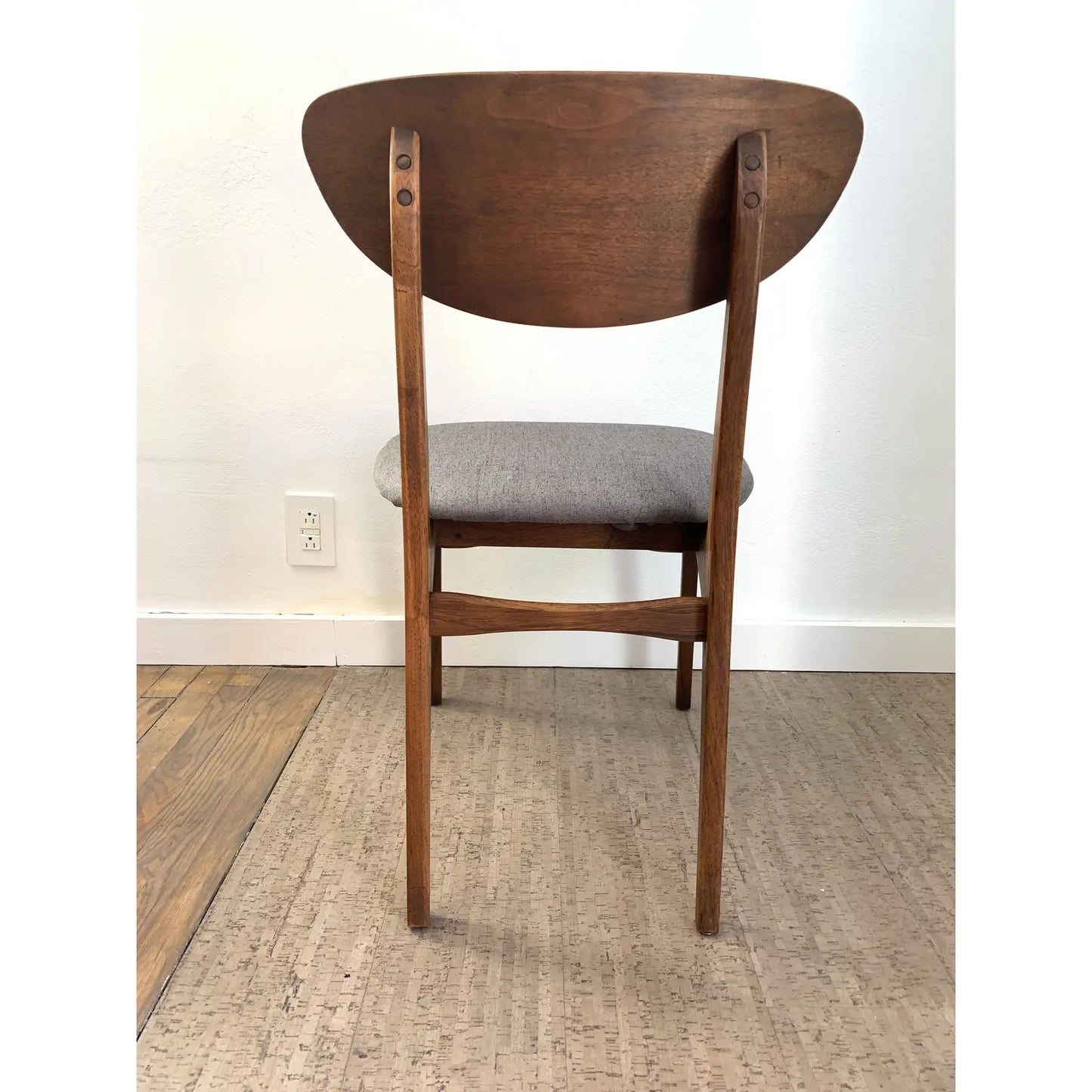 Mid-Century Danish Modern Rounded Walnut Chair