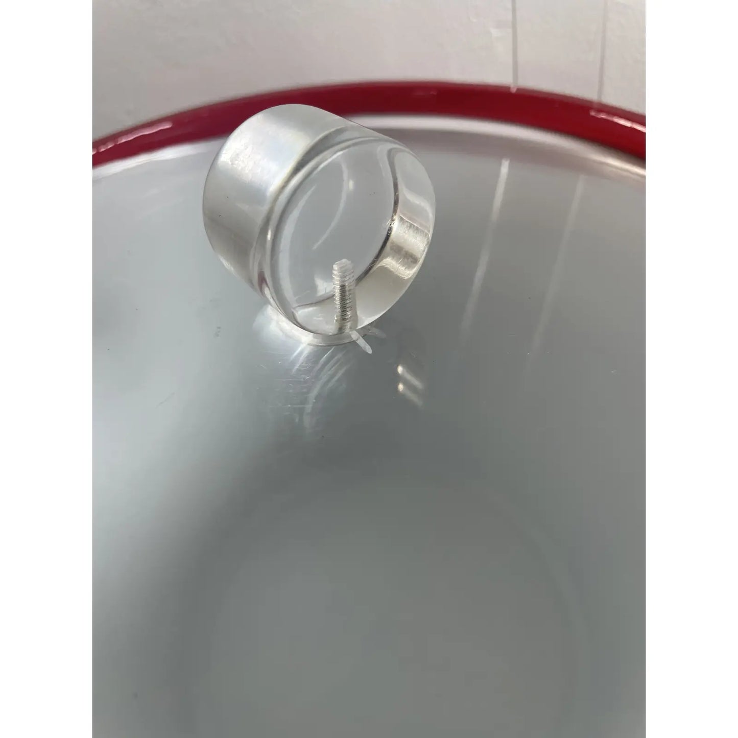 Mid-Century Georges Briard Red Vinyl and Lucite Ice Bucket