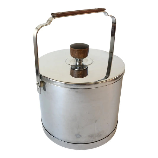 Mid-Century Modern Atapco Teak Handled Chrome Ice Bucket