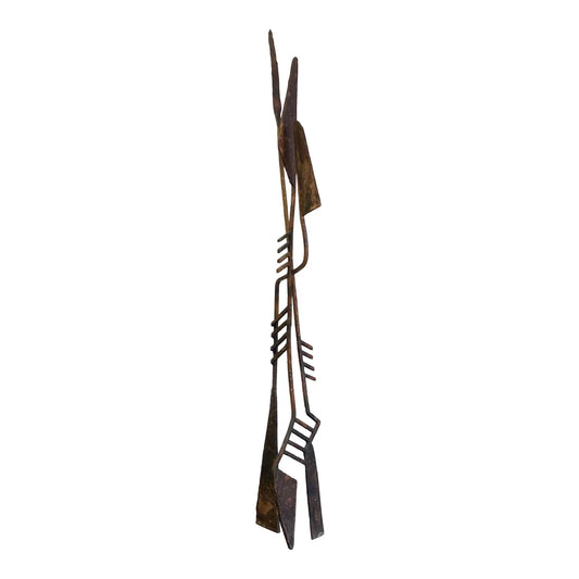 Mid-Century Modern Brutalist Hand-Forged Abstract Copper Metal Sculpture
