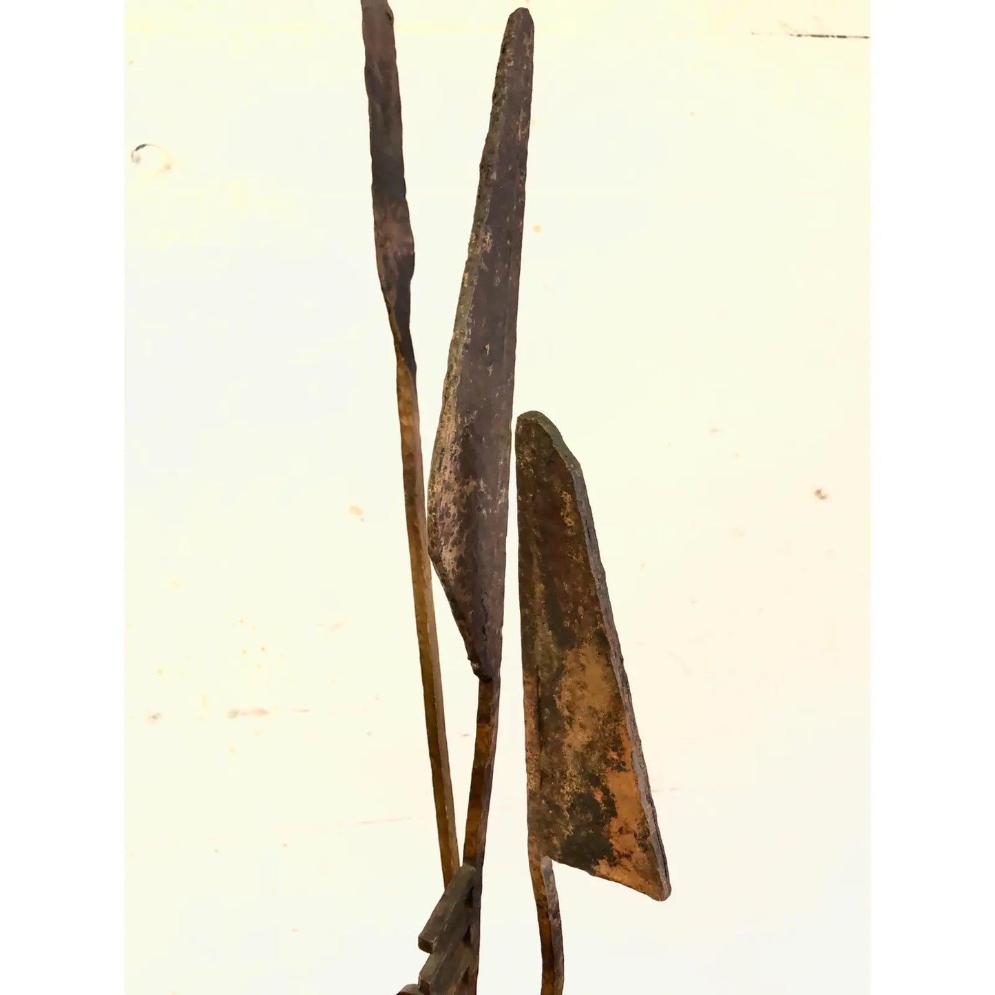 Mid-Century Modern Brutalist Hand-Forged Abstract Copper Metal Sculpture